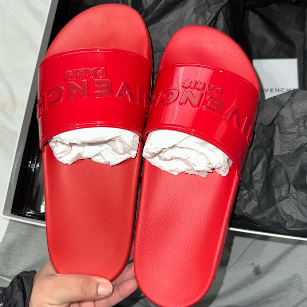 Womens Givenchy Red Slides